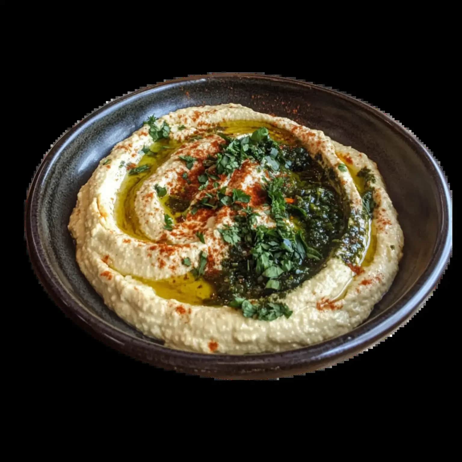 חומוס עם שמן זית ופפריקה